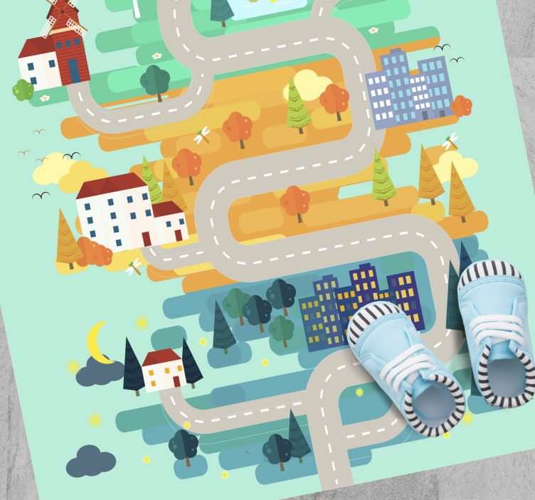 tapis vinyle de rue Paysage avec routes - TenStickers