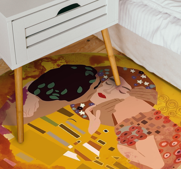 Tapis vinyle vintage Le baiser de Klimt - TenStickers