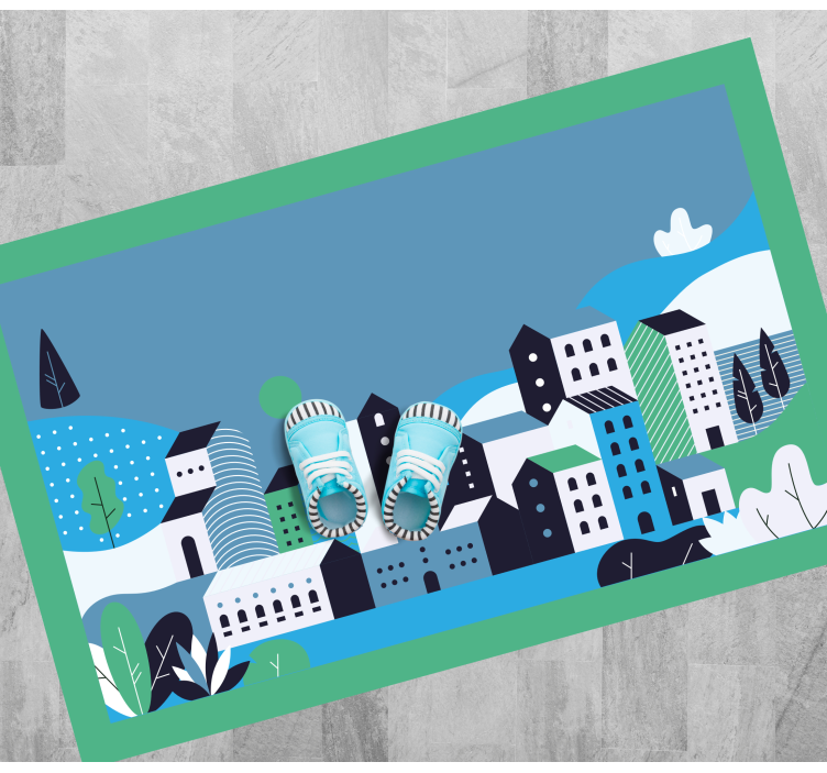 Tapis vinyle autres tapis paysage urbain bleu - TenStickers