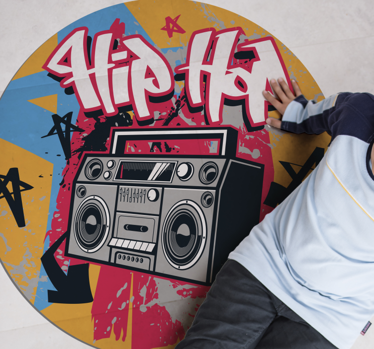 Tapis vinyle ado boombox hip-hop - TenStickers