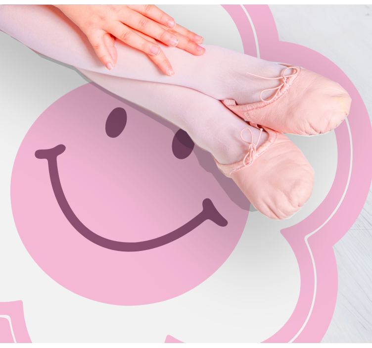 Tapis vinyle ado emblème floral souriant - TenStickers