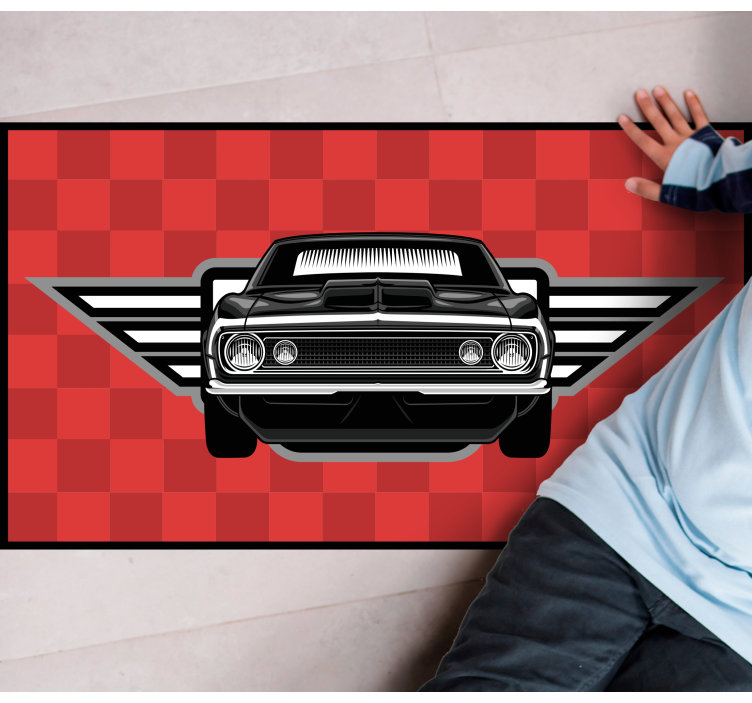 Tapis vinyle autres tapis muscle car à damier - TenStickers