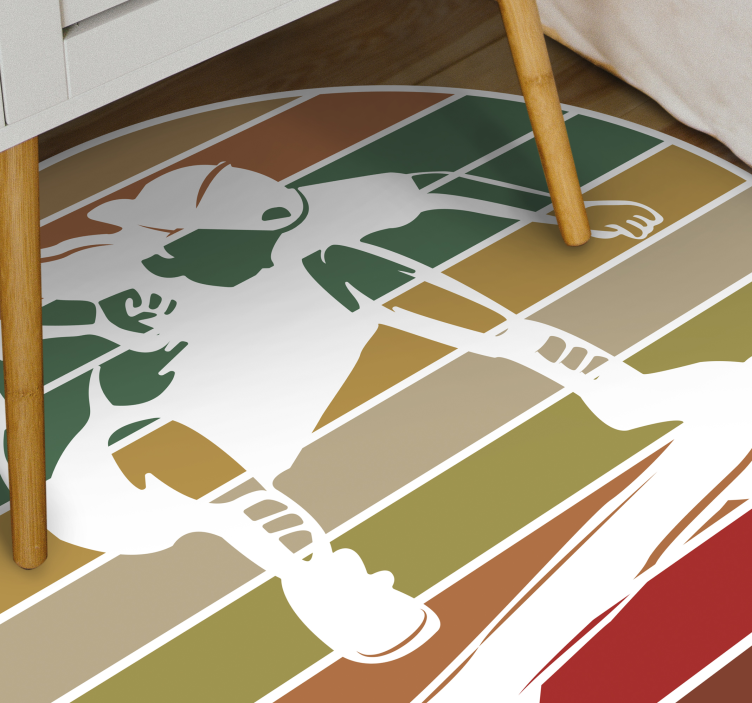 Tapis vinyle ado silhouette de patineur - TenStickers