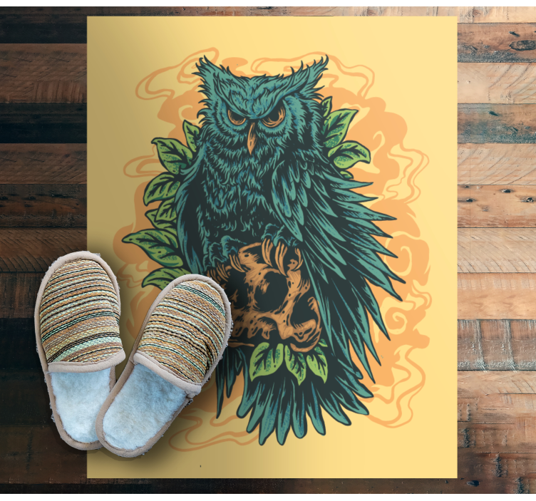 Tapis vinyle animal art du hibou mystique - TenStickers