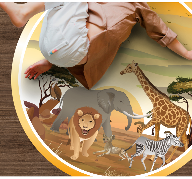 Tapis vinyle animal aventure animalière safari - TenStickers