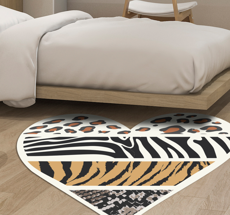 Tapis vinyle animal coeur de safari - TenStickers