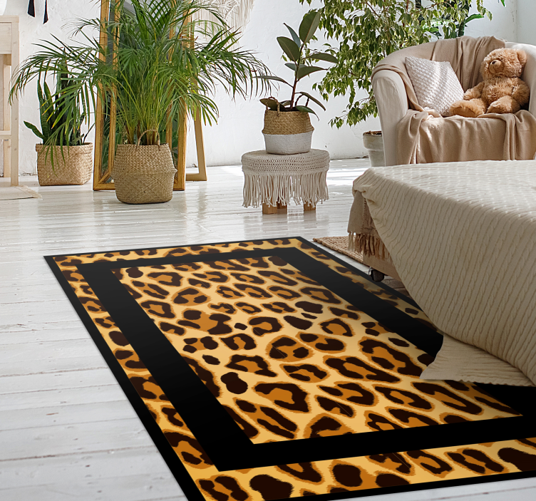 Tapis vinyle animal contour de léopard - TenStickers