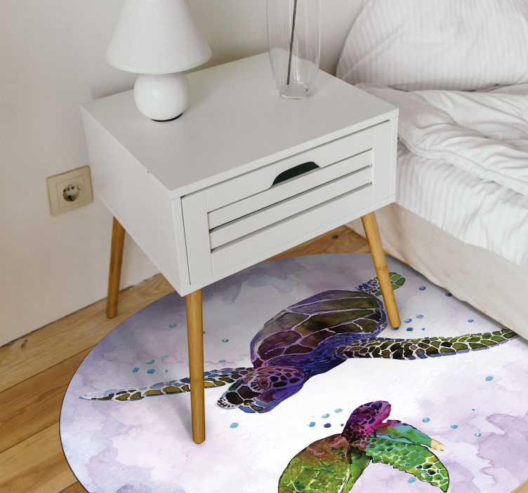 Tapis vinyle animal duo de tortues de mer - TenStickers