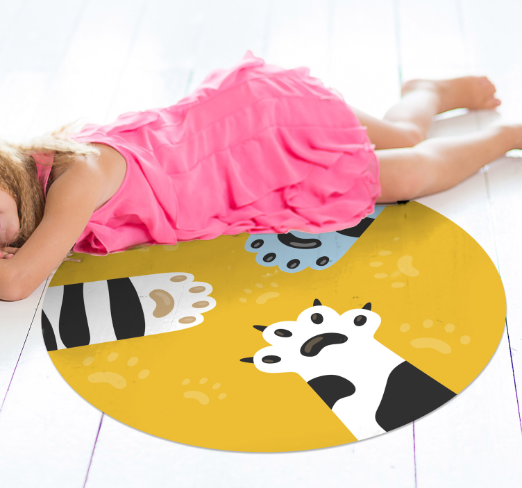 Tapis vinyle animal empreintes de pattes de chats - TenStickers