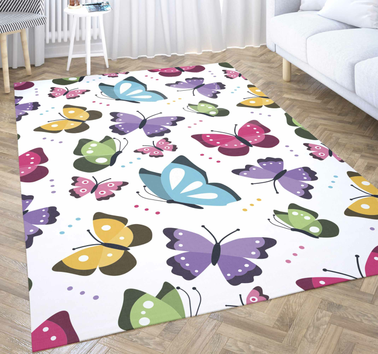 Tapis vinyle animal ensemble de papillons - TenStickers