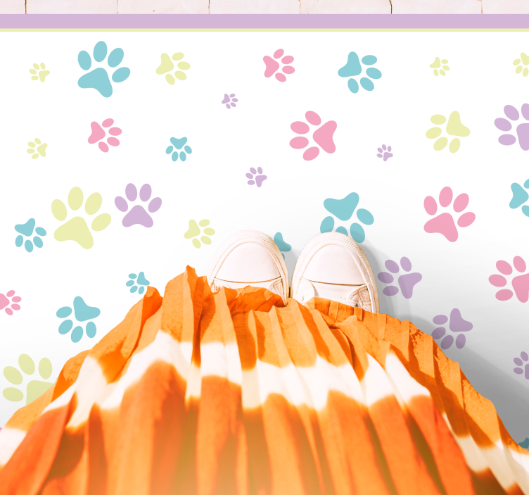 Tapis vinyle animal esthétique des empreintes de pattes - TenStickers