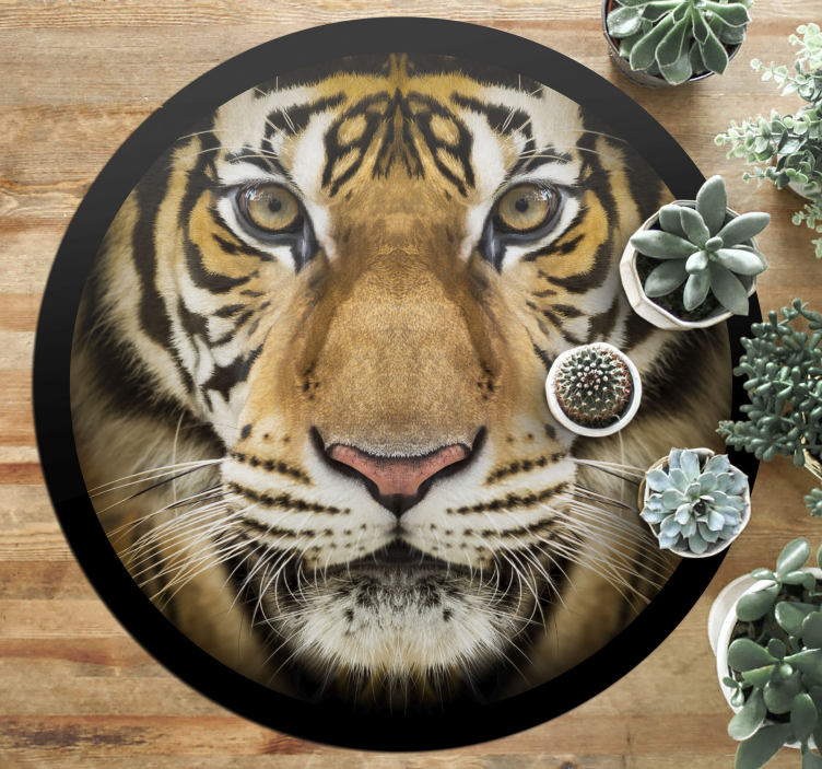 Tapis vinyle animal gros plan du tigre - TenStickers