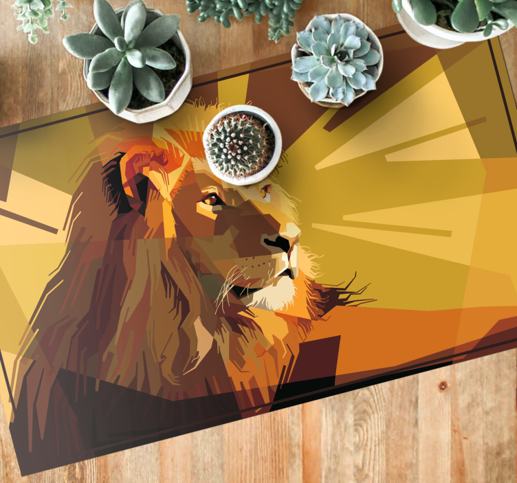 Tapis vinyle animal illustration de lion - TenStickers