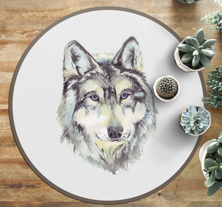 Tapis vinyle animal illustration de loup - TenStickers