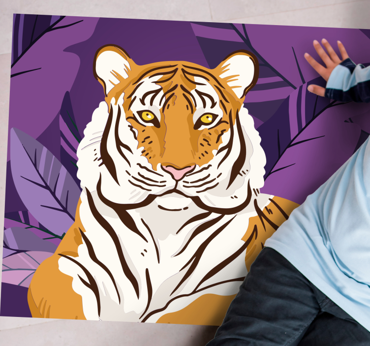Tapis vinyle animal illustration de tigre - TenStickers