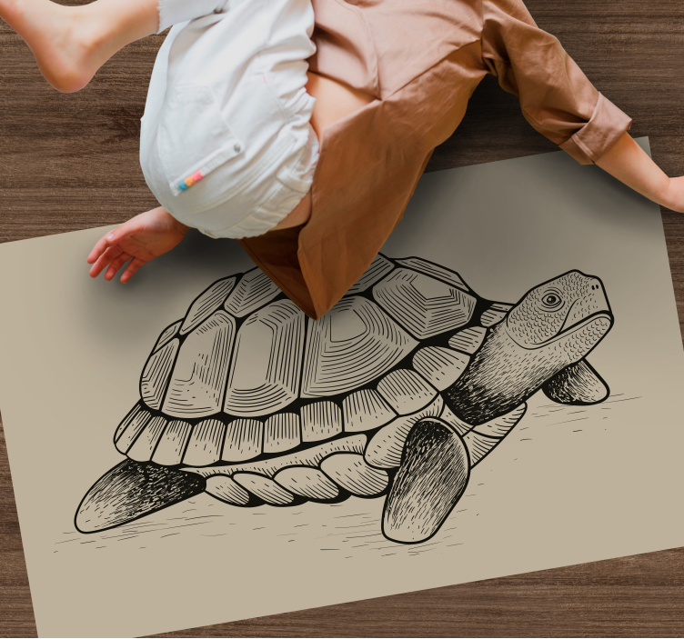 Tapis vinyle animal illustration de tortue - TenStickers