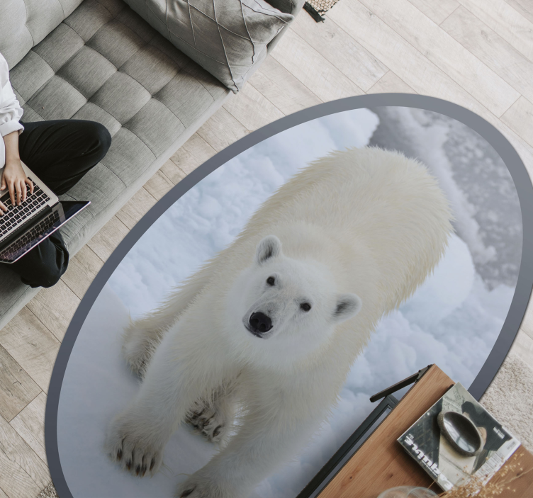 Tapis vinyle animal image d'ours polaire - TenStickers