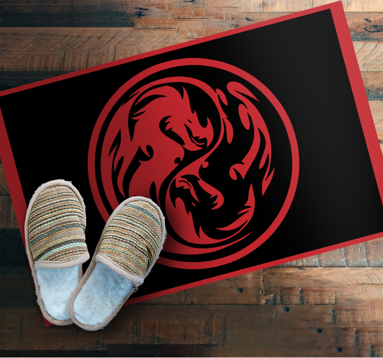 Tapis vinyle animal insigne de dragon - TenStickers