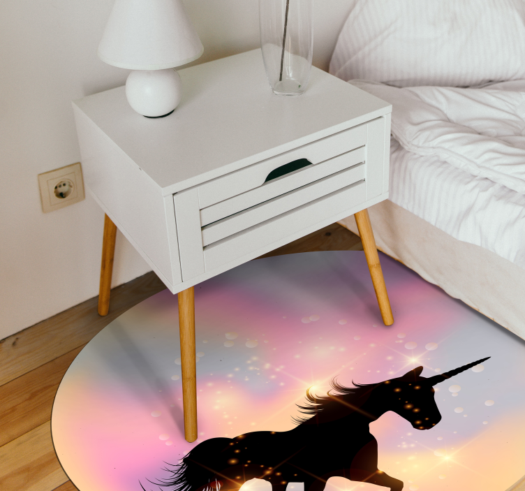Tapis vinyle animal licorne galactique - TenStickers