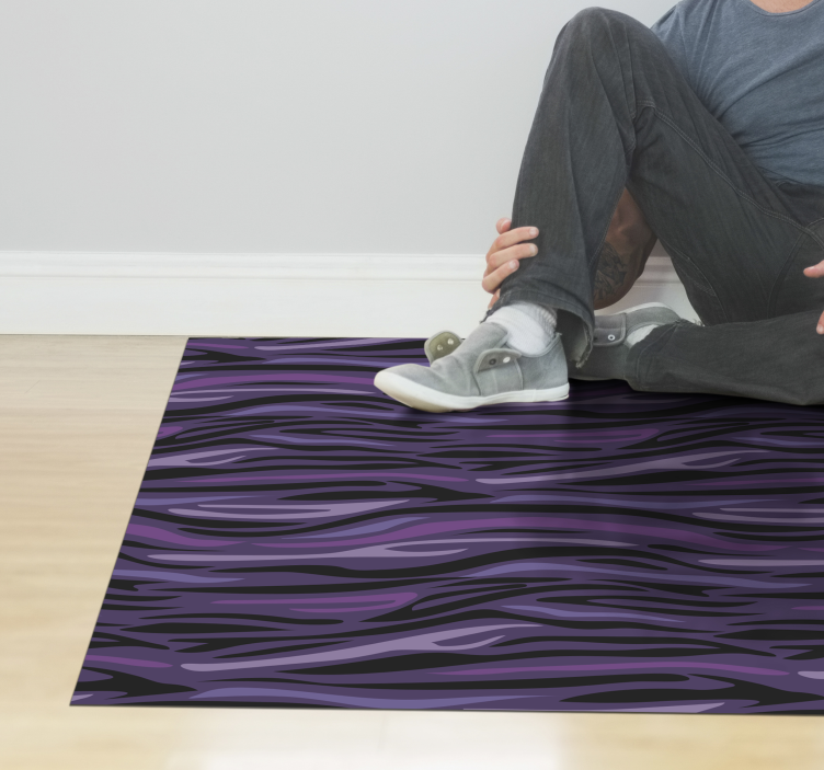 Tapis vinyle animal motif de vagues violettes - TenStickers