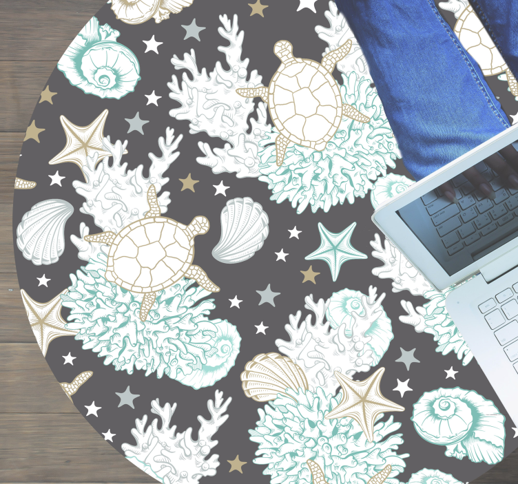 Tapis vinyle animal motif marin - TenStickers