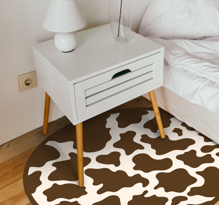 Tapis vinyle animal peau de vache circulaire - TenStickers