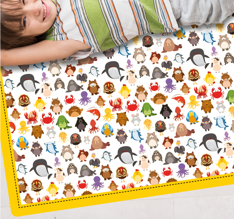 Tapis vinyle animal personnages animaux mignons - TenStickers