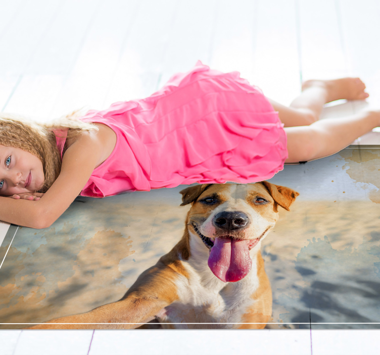 Tapis vinyle animal portrait canin souriant - TenStickers