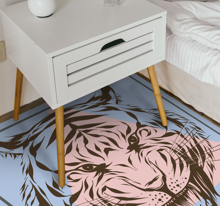 Tapis vinyle animal portrait de tigre stylisé - TenStickers
