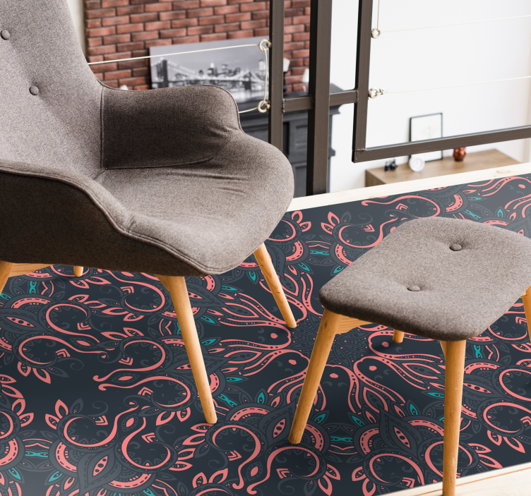 Tapis vinyle animal poulpe cachemire - TenStickers