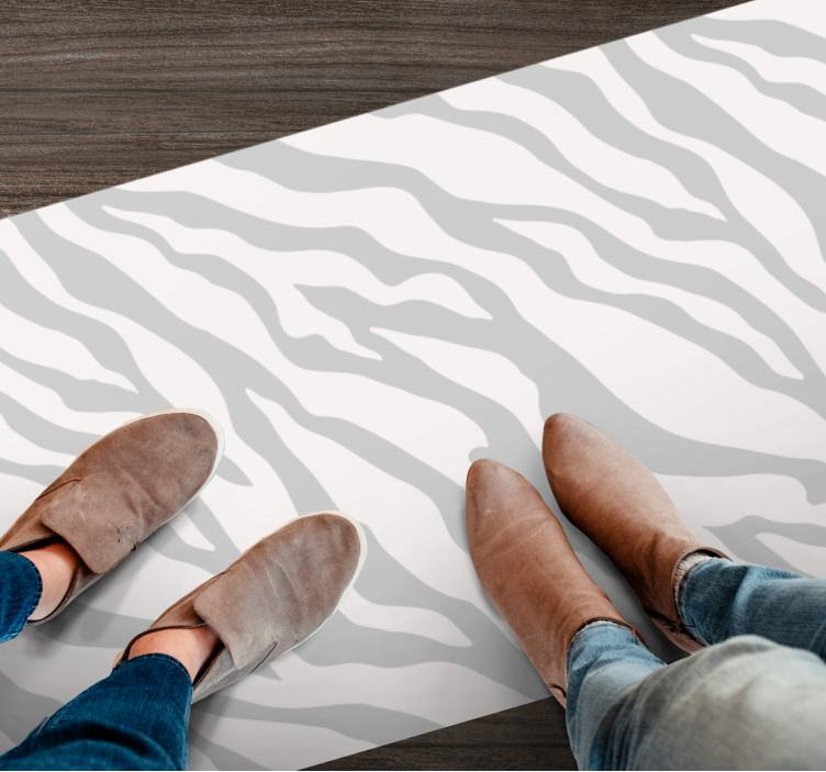 Tapis vinyle animal rayures zébrées grises - TenStickers