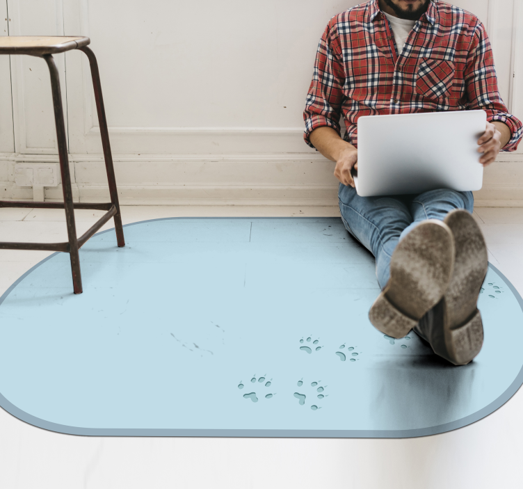 Tapis vinyle animal sentiers d'empreintes de pattes - TenStickers