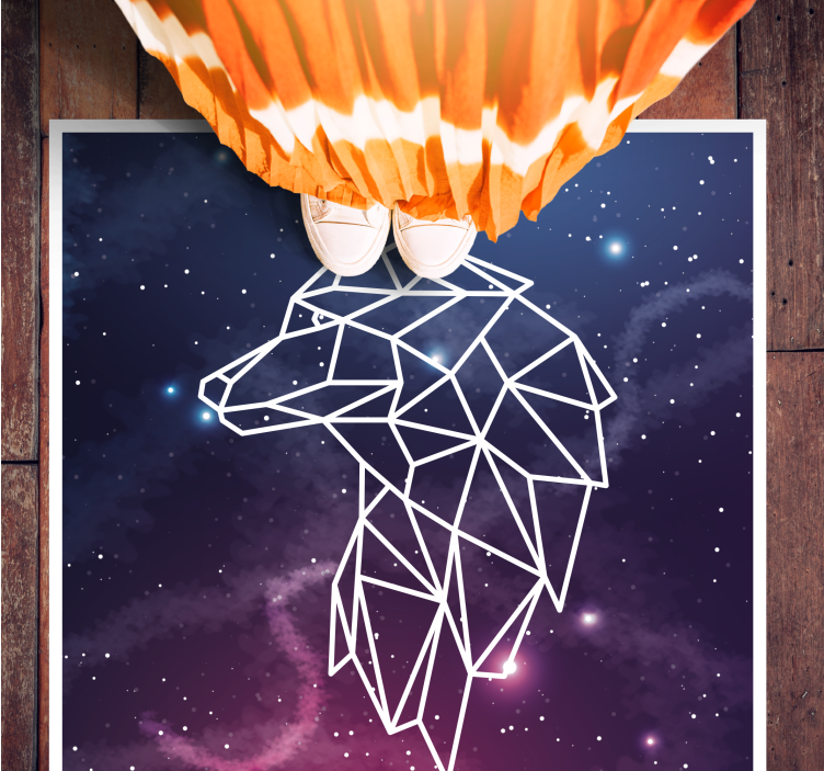 Tapis vinyle animal silhouette d'ours géométrique - TenStickers