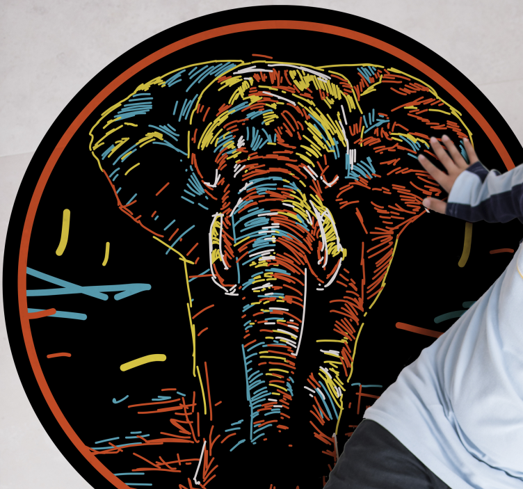 Tapis vinyle animal silhouette éléphant safari - TenStickers