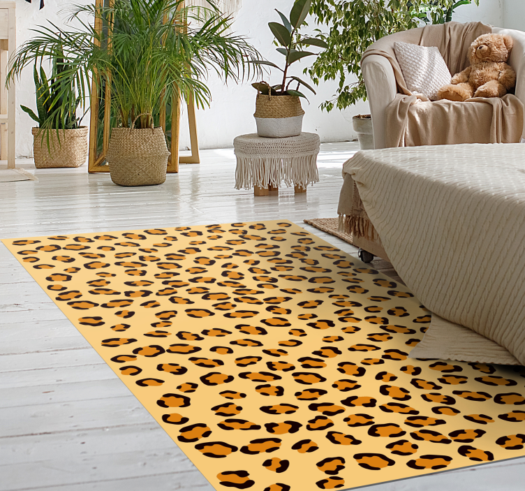 Tapis vinyle animal taches de léopard - TenStickers