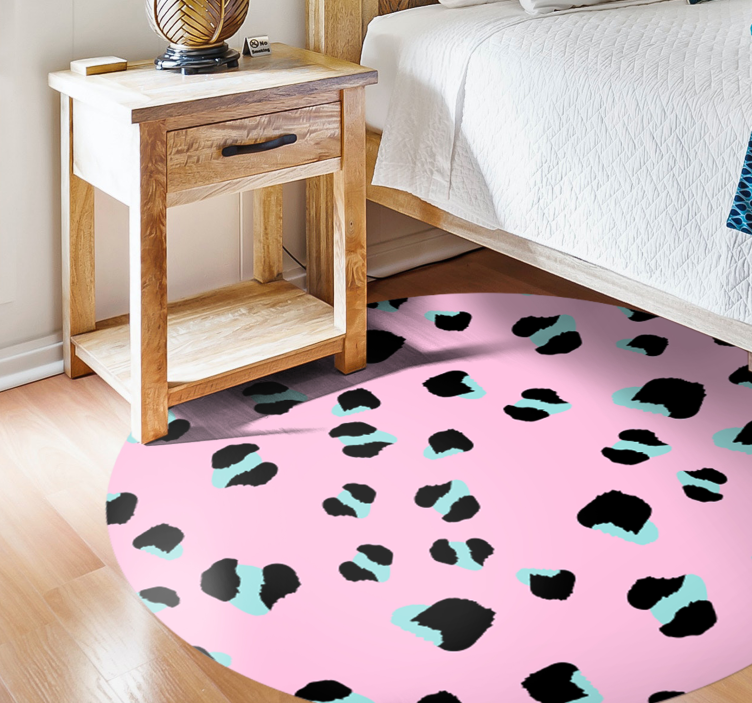 Tapis vinyle animal taches de léopard roses - TenStickers