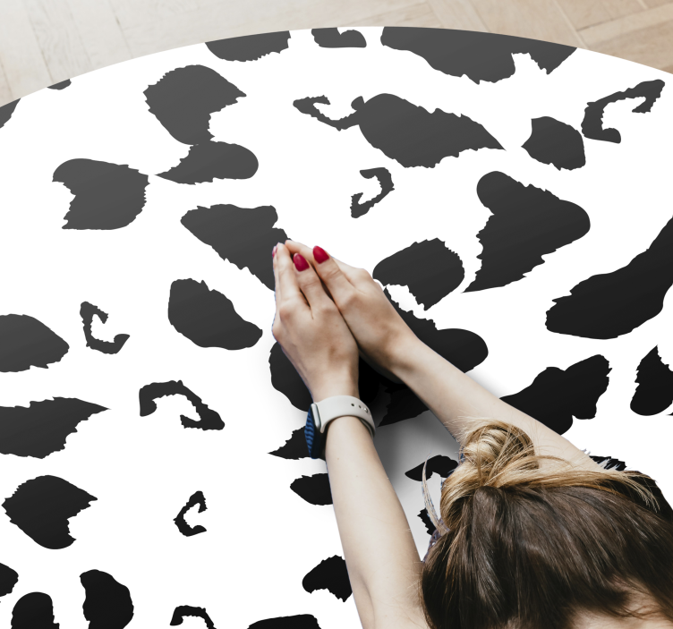 Tapis vinyle animal taches de girafe noires et blanches - TenStickers