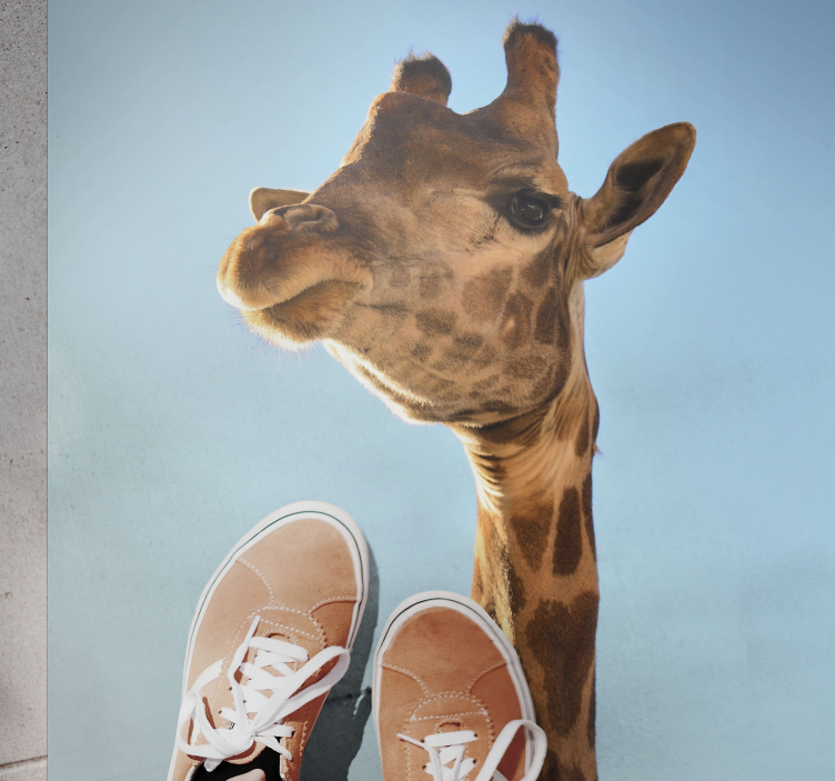 Tapis vinyle animal tête de girafe - TenStickers