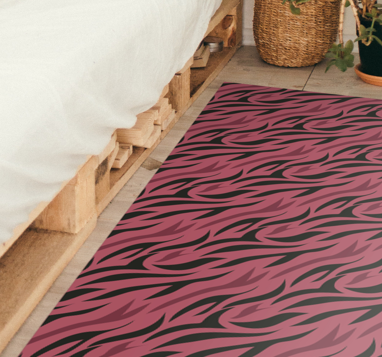 Tapis vinyle animal vagues de zèbre abstraites - TenStickers