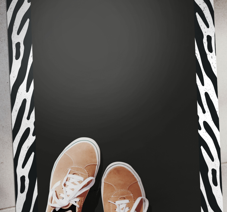 Tapis vinyle animal zèbre monochrome - TenStickers