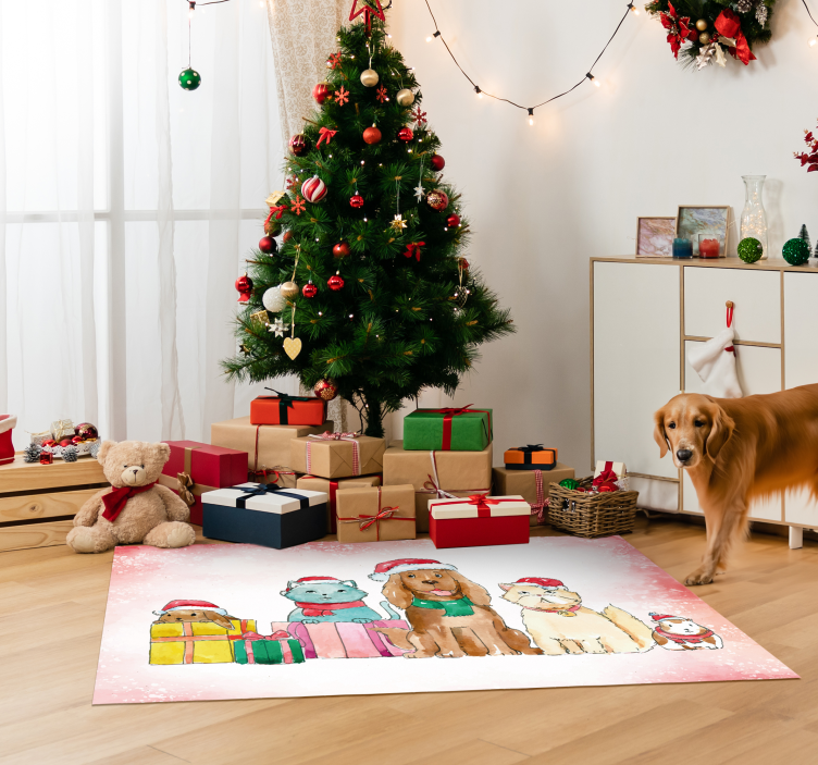 Tapis vinyle animaux de Noël - TenStickers