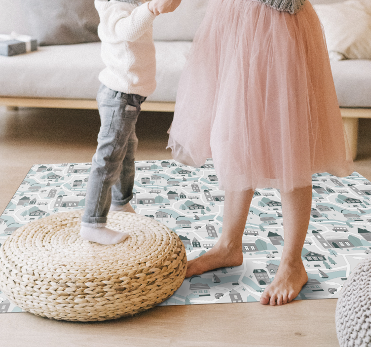 Tapis vinyle autouroute charmante scène de village - TenStickers