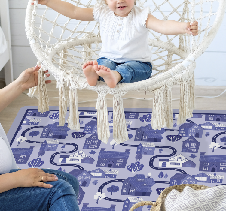 Tapis vinyle autouroute conception de paysage urbain bleu - TenStickers