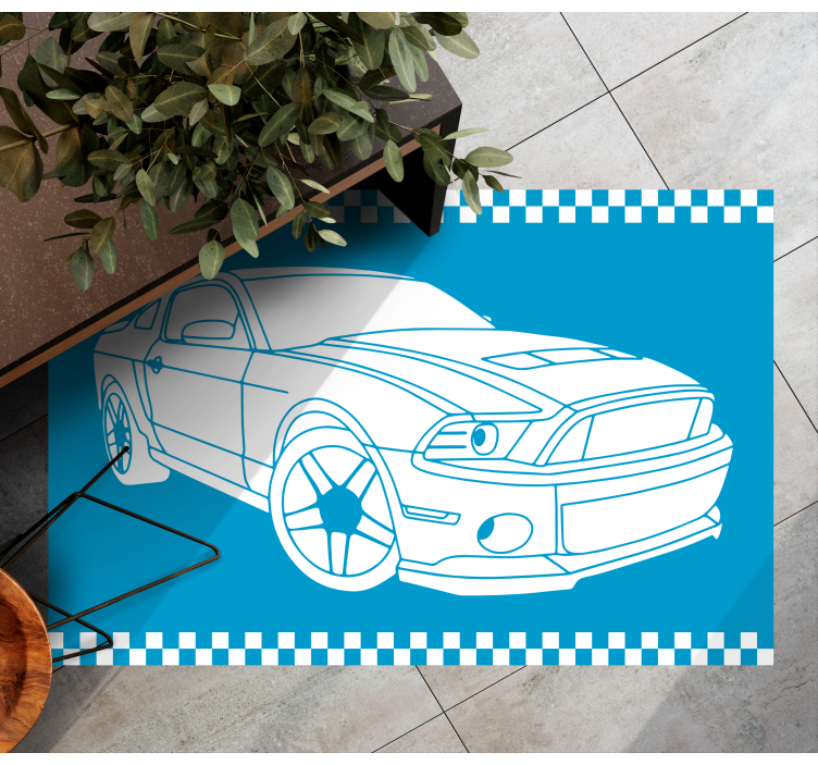 Tapis vinyle autouroute contour de voiture de course - TenStickers
