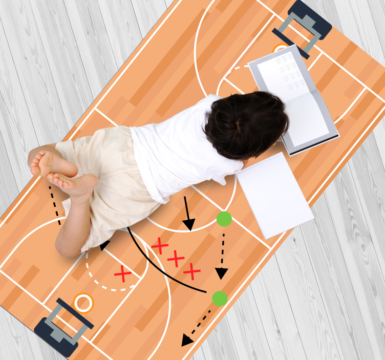 Tapis vinyle autouroute terrain de basketball - TenStickers