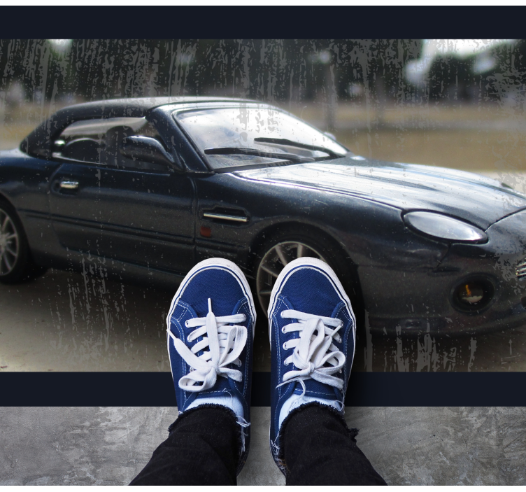 Tapis vinyle autouroute voiture de sport classique - TenStickers