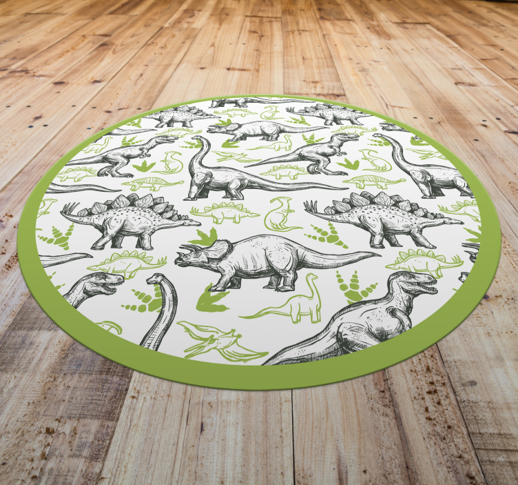 Tapis vinyle autres tapis cercle sur le thème des dinosaures - TenStickers