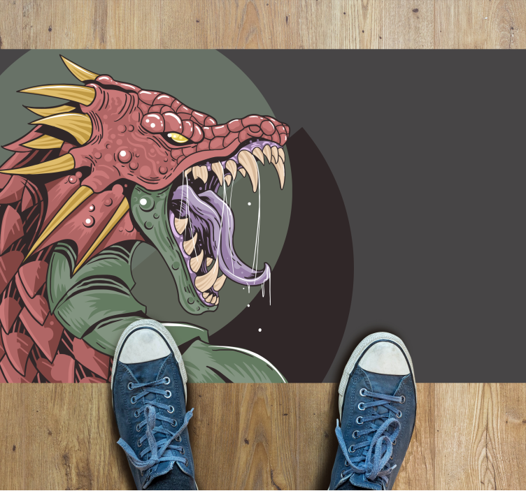 Tapis vinyle ado illustration de tête de dragon - TenStickers