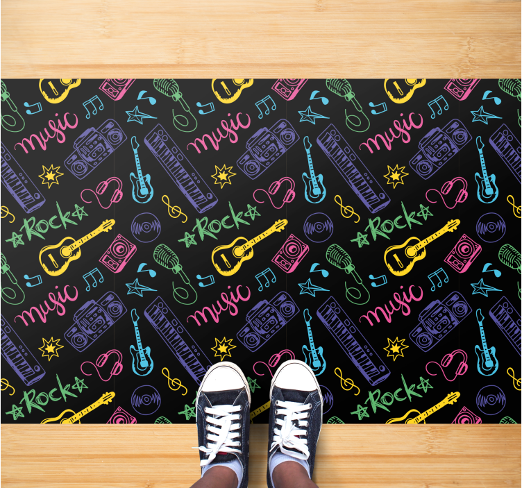 Tapis vinyle autres tapis modèle de musique rock - TenStickers