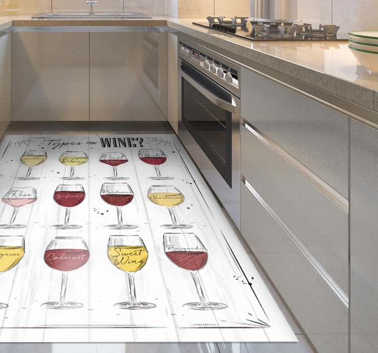 Tapis vinyle citation guide des verres à vin - TenStickers